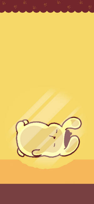 Flytende Pompompurin bakgrunnsbilde — iPhone 17e Bakgrunner