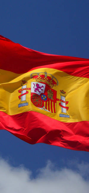 Flyvende Spanias flagg våpenskjold bakgrunnsbilde — iPhone 11 Pro Bakgrunner