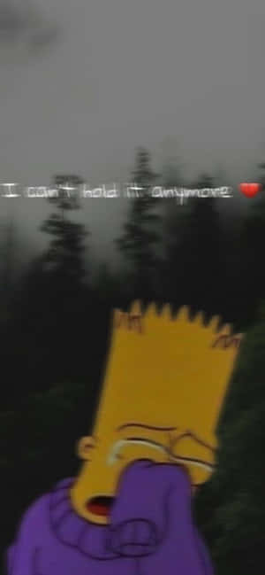 Trist Bart Simpson Telefon — iPhone 12 Pro Bakgrunner