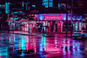Neon City bakgrunn — Neonby Bakgrunner