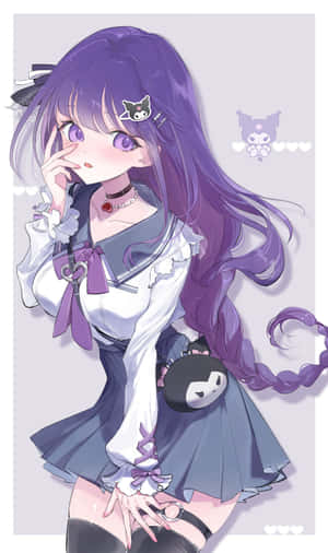 Fortryllende Kuromi-fanart i livlige farger — Huawei Pura X Bakgrunner