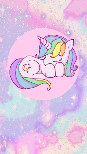 Kawaii galaxy rainbow unicorn bakgrunn.