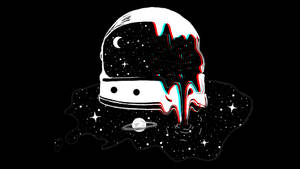Forvrengt astronauthjelm trippy estetikk