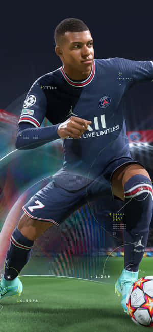 Fotballfenomenet Kylian Mbappé i aksjon — Nokia C210 Bakgrunner