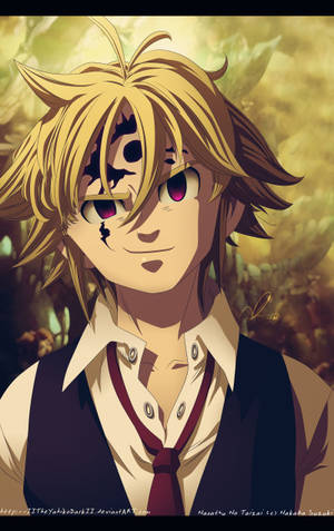 Meliodas hvit knappeskjorte og svart vest mobil HD bakgrunnsbilde. — Galaxy Tab S10 Ultra Bakgrunner