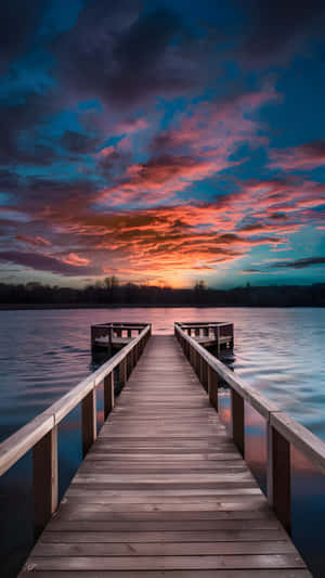 solnedgang innsjø, trebrygge, rolig innsjø, fredfullt landskap, solnedgangsrefleksjon, rolig natur, skumringshimmel, stille vann, gyllen time, naturfotografi, naturskjønn solnedgang, utendørs ro, romantisk landskap, drømmeaktig innsjøutsikt, solnedgangsbrygge, fredfull solnedgang, speilende vann, kveldshimmel, naturlig harmoni, stille innsjø