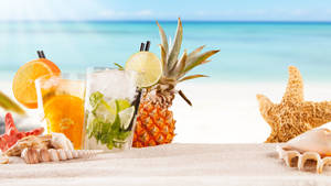Bakgrunnsbilde med fruktig ginblanding – tropisk drink — Chromebook Bakgrunner