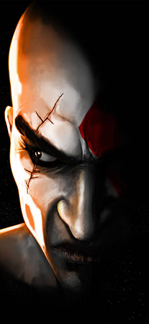 Fryktløs Kratos fra God Of War spill bakgrunnsbilde — iPhone 13 Bakgrunner