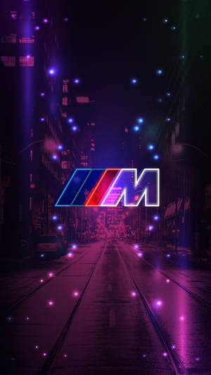 Funklende fiolett vei med BMW M-logo — Bmw Bakgrunner