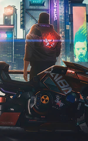 Fyr Med Jakke I Cyberpunk For Android — Lenovo Legion Y700 AI Bakgrunner