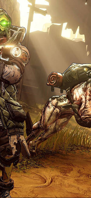 HD-kvalitetsbilde av FL4K i Borderlands-spillet — Pixel 10 Pro Bakgrunner