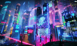 Neon City-bakgrunn — Neonby Bakgrunner