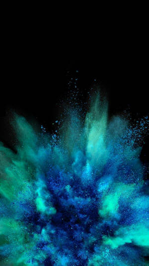AMOLED-bakgrunnsbilde av en eksplosjon av blått pulver i ulike nyanser. — AMOLED Bakgrunner