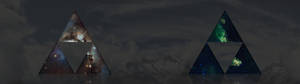 Galakse triforce symbol dual screen bakgrunn — 5120x1440 Bakgrunner