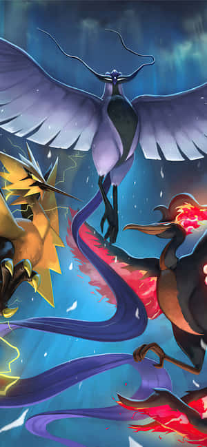 Galarian Articuno, Zapdos og Moltres — Oppo Reno15 Pro Bakgrunner