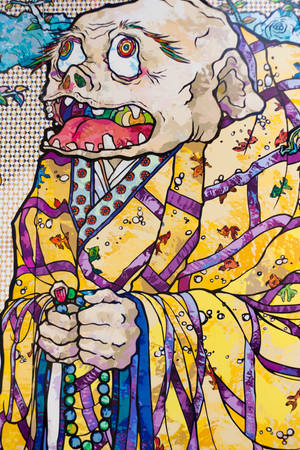 Gammel buddhist Takashi Murakami 4K — Xiaomi Pad 7 Ultra Bakgrunner