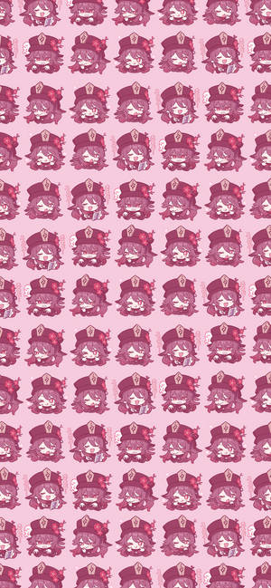 Genshin Impact Hu Tao rosa mønster bakgrunnsbilde — iPhone 12 mini Bakgrunner