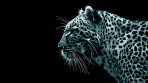Sideprofil bakgrunnsbilde av lyseblå gepard på svart bakgrunn