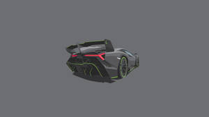 Svart Lamborghini Veneno bakfra digital kunst bakgrunnsbilde.