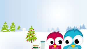Glad julenisse og gledelige reinsdyr feirer jul — Morsom jul Bakgrunner