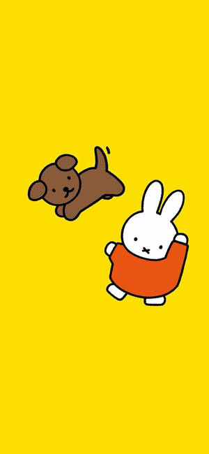 Glad Miffy Og Snuffy bakgrunn — iPhone 13 Pro Bakgrunner
