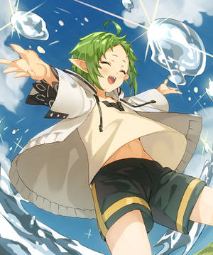 Glad Sylphiette Mushoku Tensei bakgrunnsbilde — Galaxy Z Fold Bakgrunner