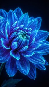 Et nærbilde i makro av en neongul blomst som lyser i mørket. — iPhone Se Bakgrunner