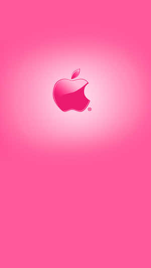Glossy rosa Apple-logo HD iPhone — iPhone rosa estetisk Bakgrunner