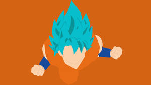 Bakgrunnsbilde av Goku-vektor i oransje bakgrunn.