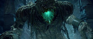 Flesh Golem-monsteret i Wolfenstein videospill bakgrunnsbilde. — 3440x1440 Bakgrunner