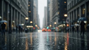 Stemningsfullt grått bylandskap med regn og refleksjoner — Grå estetikk Bakgrunner