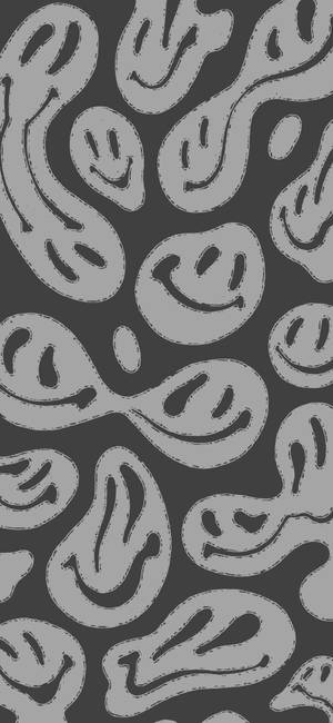Gråtoner forvrengt smiley trippy estetikk