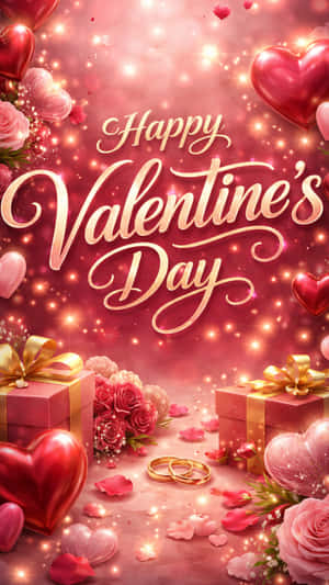 valentinsdag, kjærlighet, romantikk, romantisk, hjerter, hjerte, roser, rose, par, filmatisk, estetisk, rosa, rød, gull, gnist, bokeh, elegant, typografi, feiring, festival