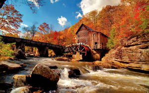 Grist Mill Solfylt Høst bakgrunn.