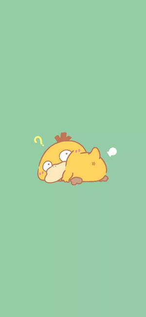 Grønn Pastell Psyduck Telefon bakgrunnsbilde.