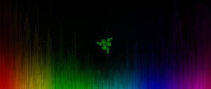 Grønn Razer-logo bakgrunn. — 2560x1080 Bakgrunner