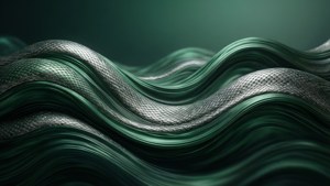 Stilige abstrakte bølger i Slytherin-farger. — Slytherin-estetikk Bakgrunner