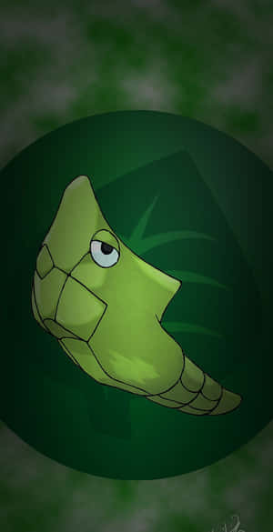 Grønt blad med Metapod-telefon — Pokemon Bakgrunner