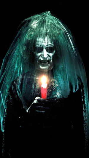 Grønt slør spøkelse Halloween iPhone bakgrunnsbilde — Halloween iPhone Bakgrunner