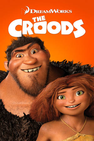 Grug og Eep fra Croods-animasjonen nyter familieeventyret sitt — Huawei MatePad Bakgrunner