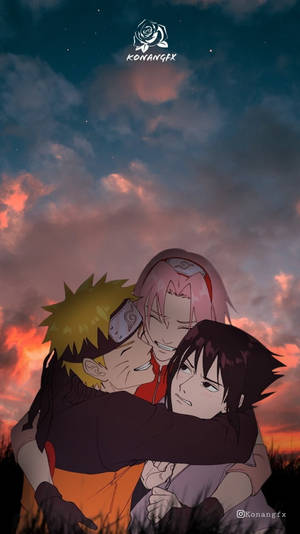 Gruppeklem Team 7 Naruto iPhone — Naruto iPhone GIF Bakgrunner