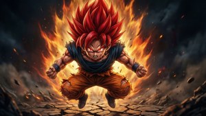 Goku som Super Saiyan Gud med rød aura. — Goku Bakgrunner