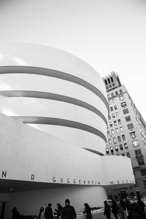 Guggenheim Museum New York Svart Hvitt — Xiaomi Pad 9 Pro Max Bakgrunner