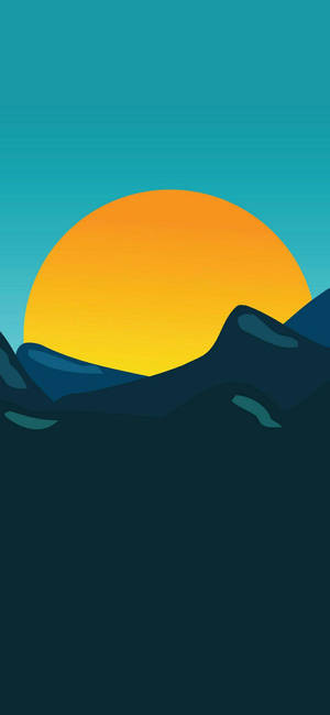 Gyllen Sol Minimalistisk Android — Galaxy S22 Ultra Bakgrunner