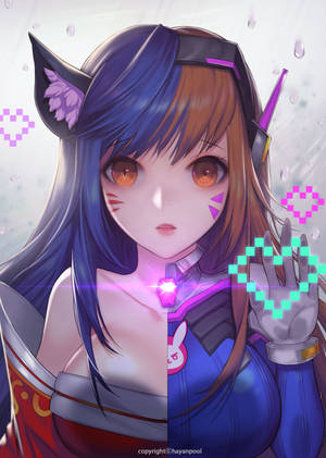 Fan Art DVA Pixel Heart bakgrunnsbilde — Oppo Pad 6 Bakgrunner