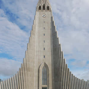 Hallgrimskirkja sentraltårnets eksteriør — Mobil GIF Bakgrunner