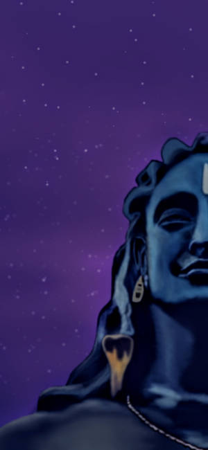 Halvportrettkunstverk Adiyogi Shiva — Samsung Galaxy S20 Bakgrunner