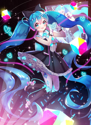 Vakker HD-fankunst Hatsune Miku-bakgrunn — OnePlus Pad 3 Bakgrunner