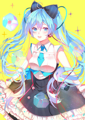 Vakker HD anime kunstverk Hatsune Miku bakgrunnsbilde — OnePlus Pad 2 Pro Bakgrunner