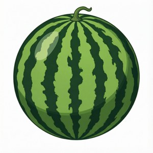 Enkel hel vannmelon på hvit bakgrunn, clipart-stil. — Tecno Phantom V Flip2 Bakgrunner